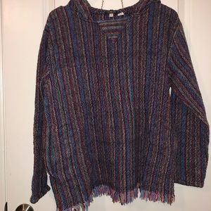 Fringed Hoodie with Pockets